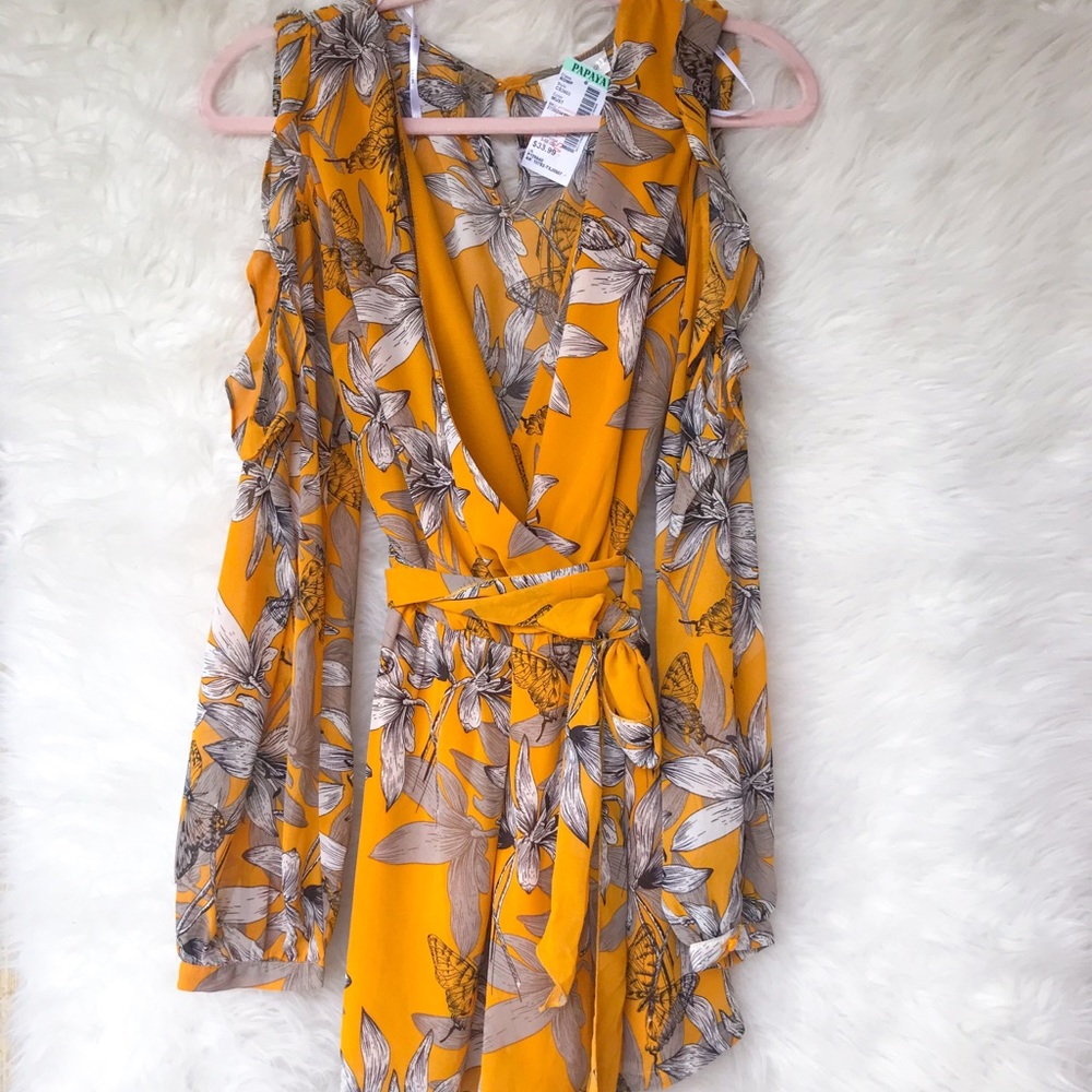 Papaya Floral Romper
